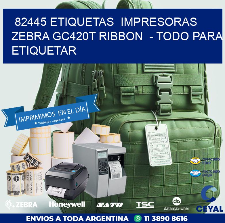 82445 etiquetas  impresoras zebra gc420t ribbon  - Todo para Etiquetar