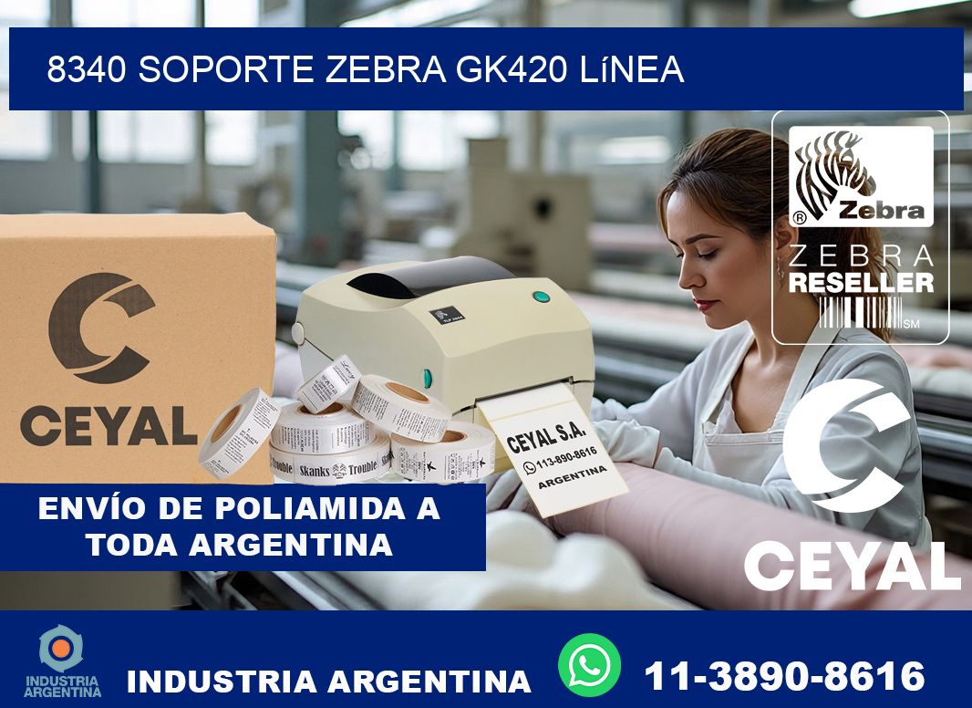 8340 soporte zebra gk420 línea
