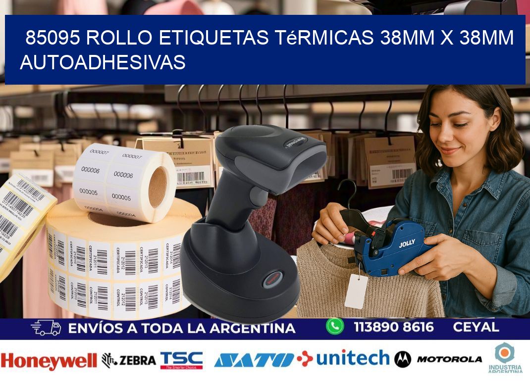 85095 Rollo Etiquetas Térmicas 38mm X 38mm Autoadhesivas