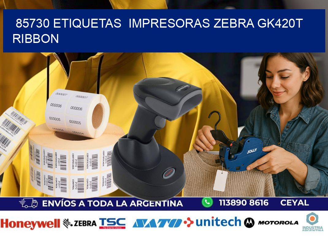 85730 Etiquetas  impresoras zebra gk420t ribbon