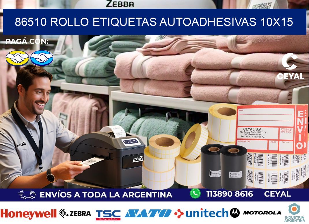86510 Rollo Etiquetas autoadhesivas 10×15
