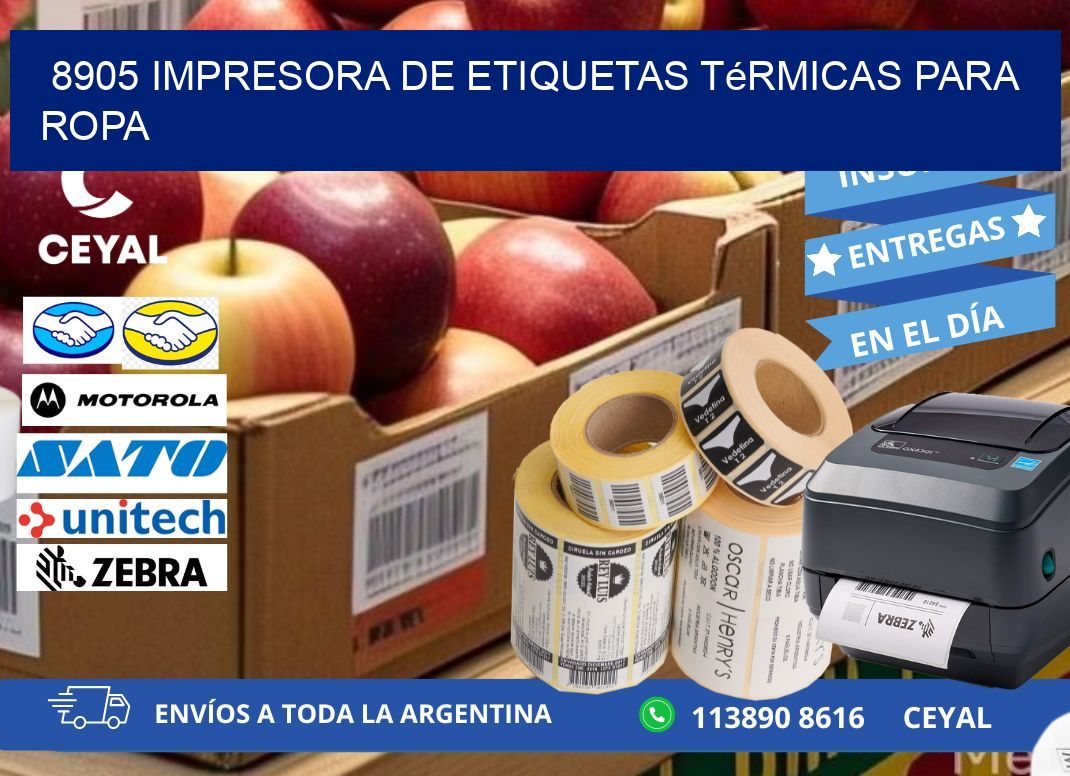 8905 impresora de etiquetas térmicas para ropa