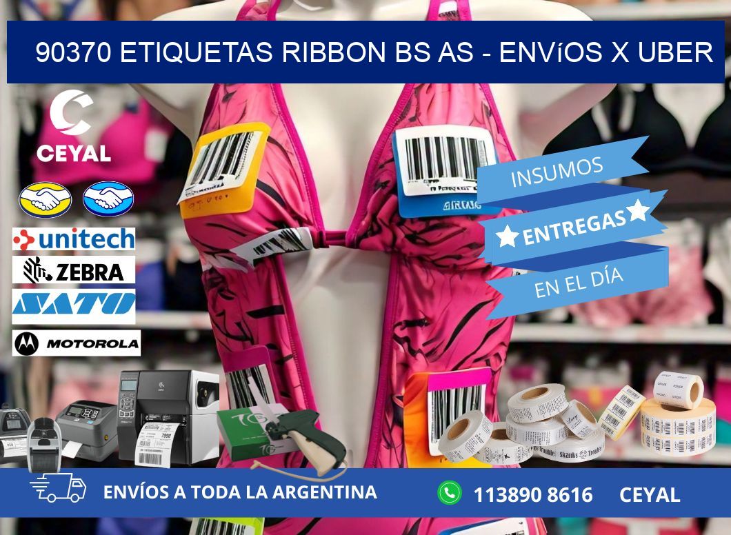90370 etiquetas ribbon bs as - envíos x uber