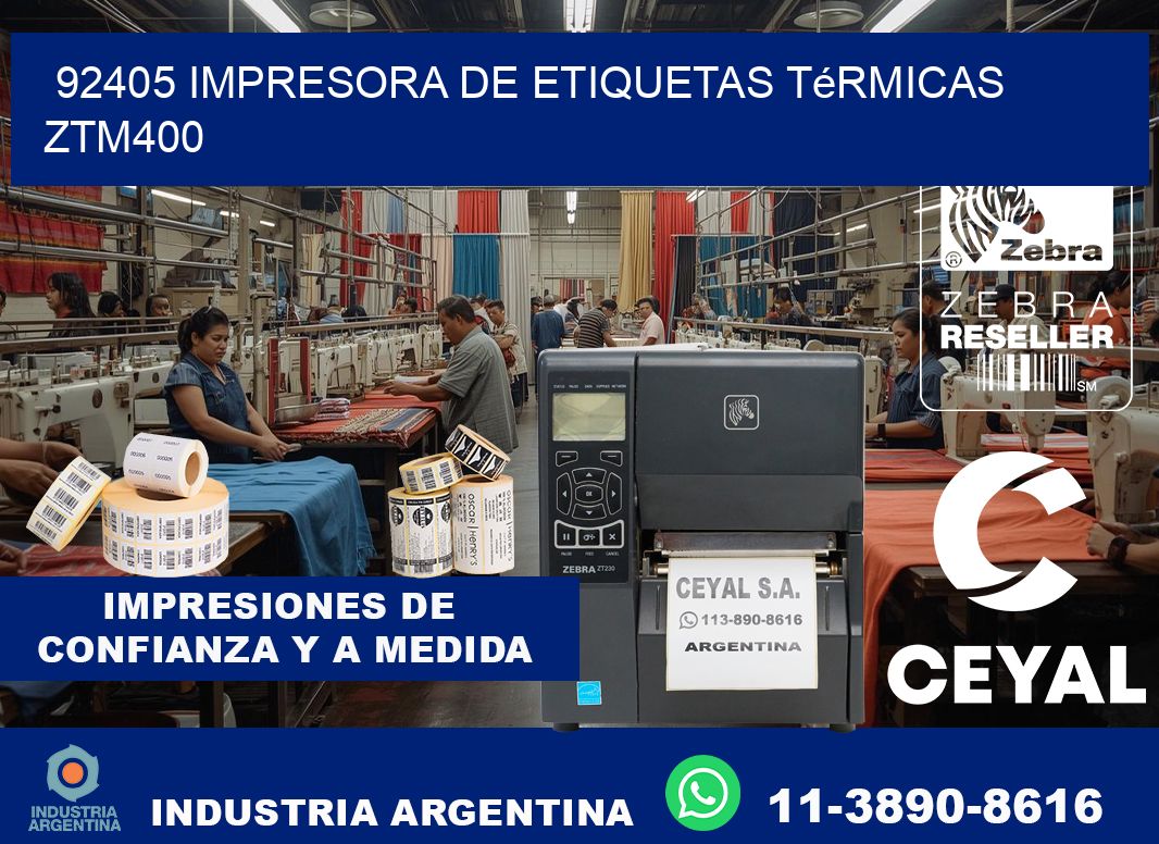 92405 Impresora de etiquetas térmicas ZTM400