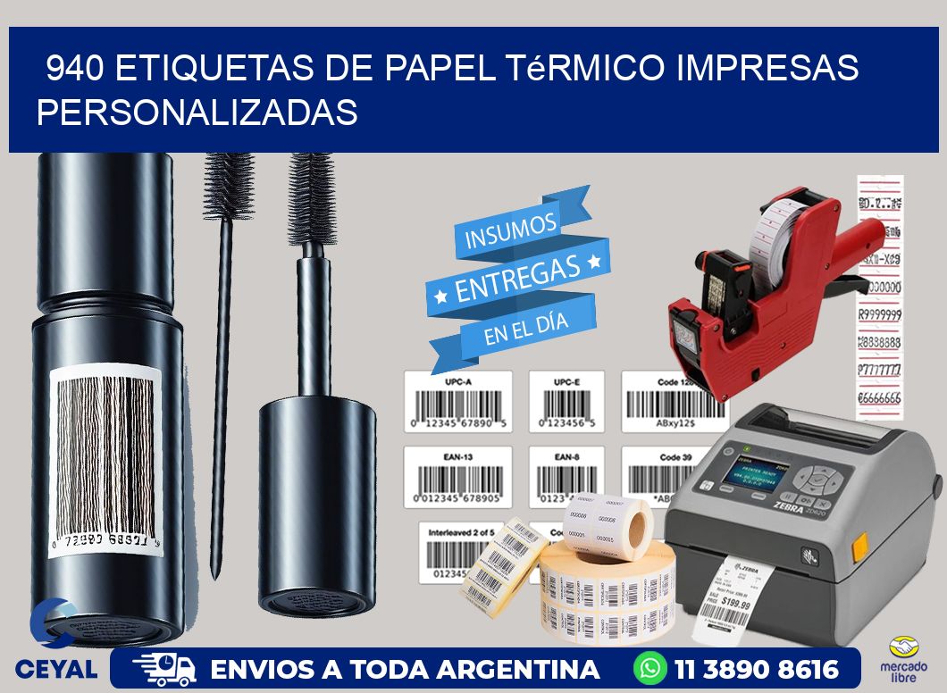 940 Etiquetas de papel térmico impresas personalizadas