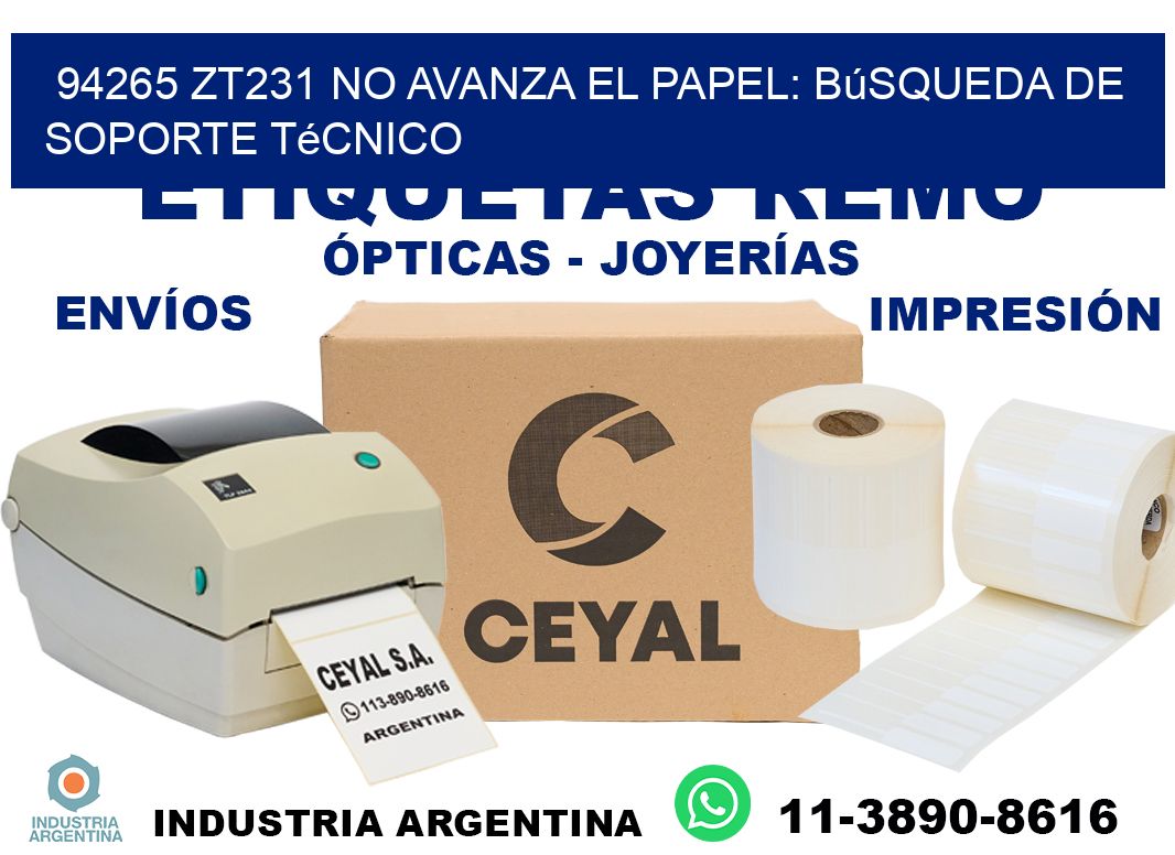 94265 zt231 no avanza el papel: búsqueda de soporte técnico
