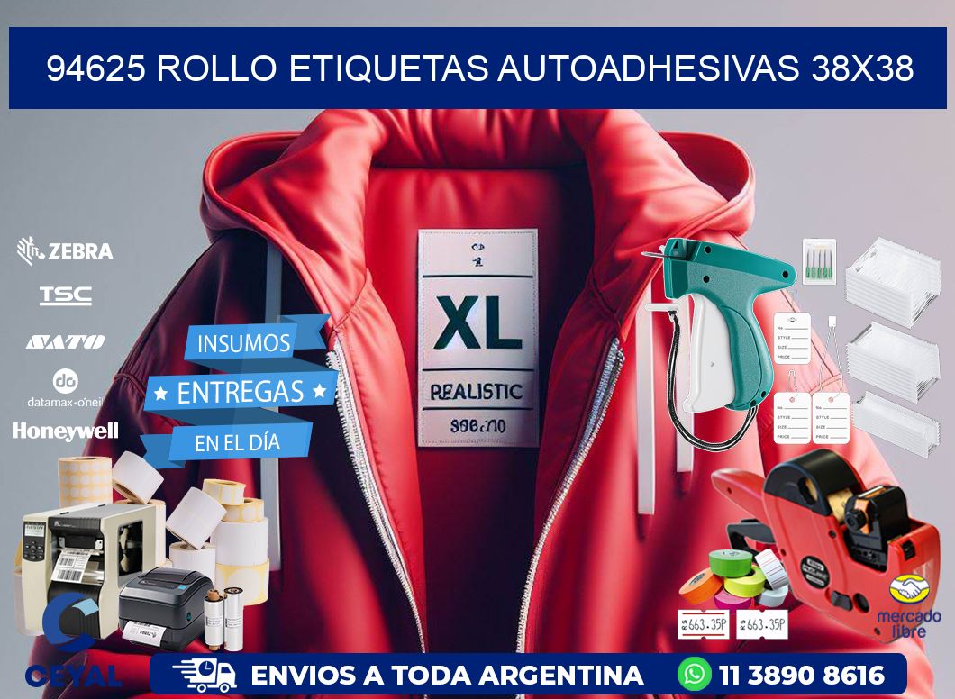 94625 Rollo Etiquetas autoadhesivas 38×38