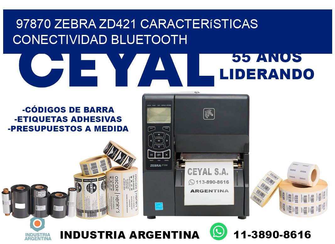 97870 Zebra ZD421 características conectividad Bluetooth