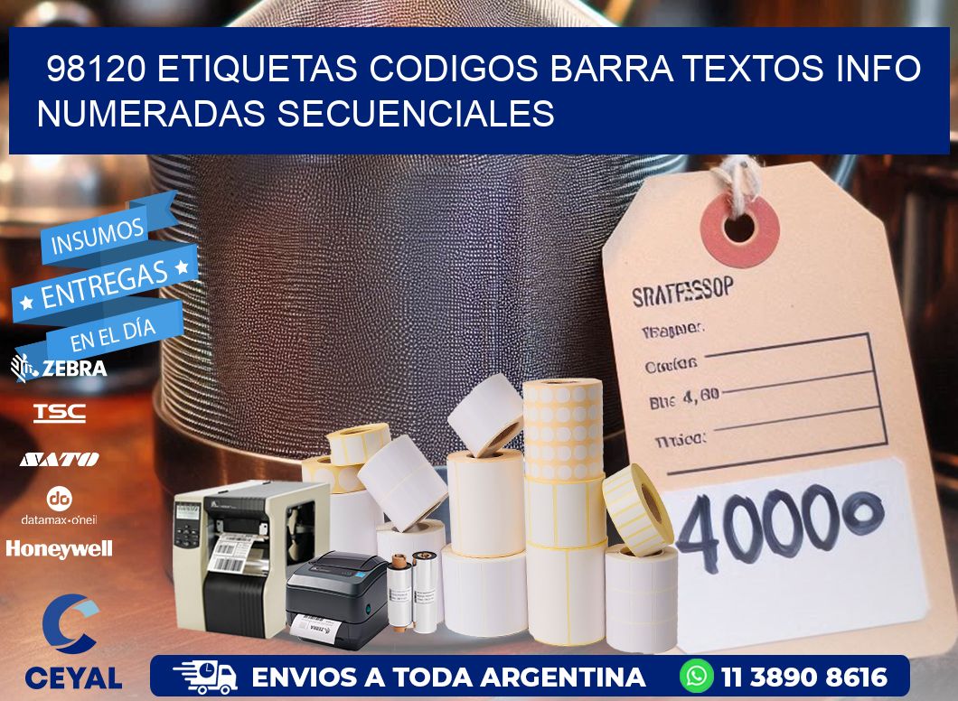 98120 Etiquetas Codigos Barra Textos Info Numeradas Secuenciales