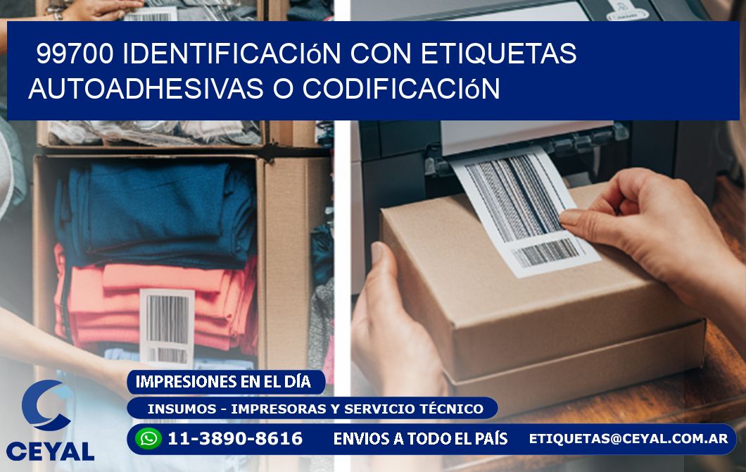 99700 identificación con etiquetas autoadhesivas o codificación