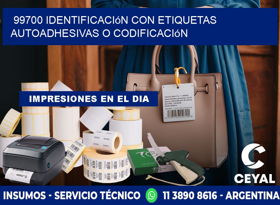 99700 identificación con etiquetas autoadhesivas o codificación