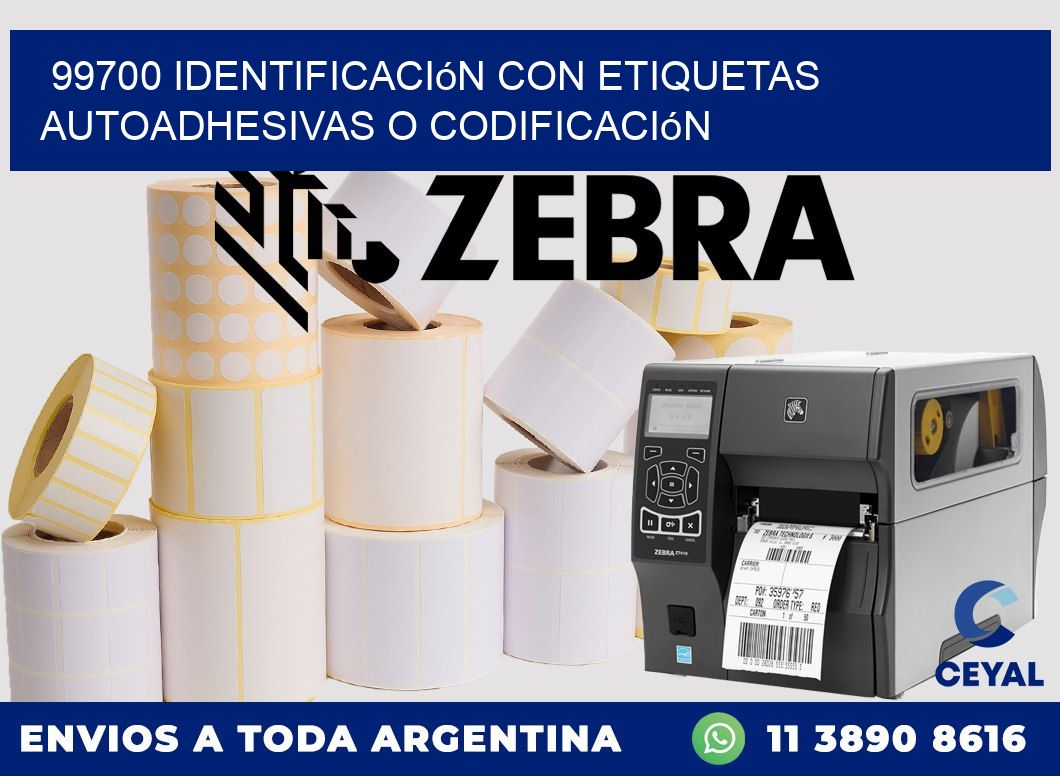 99700 identificación con etiquetas autoadhesivas o codificación