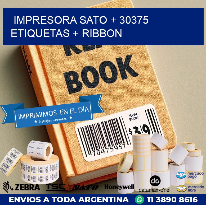 impresora SATO + 30375 etiquetas + ribbon
