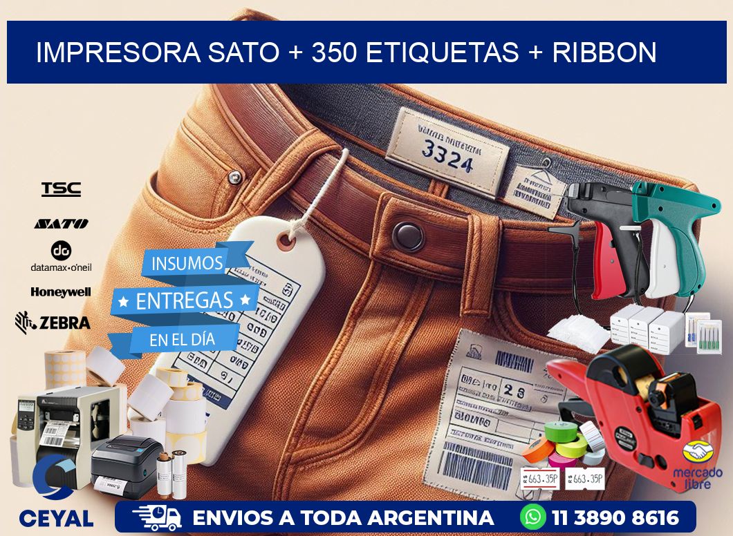 impresora SATO + 350 etiquetas + ribbon