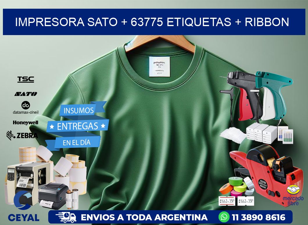 impresora SATO + 63775 etiquetas + ribbon