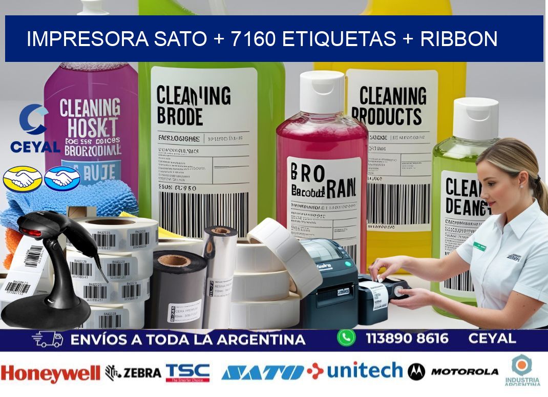 impresora SATO + 7160 etiquetas + ribbon