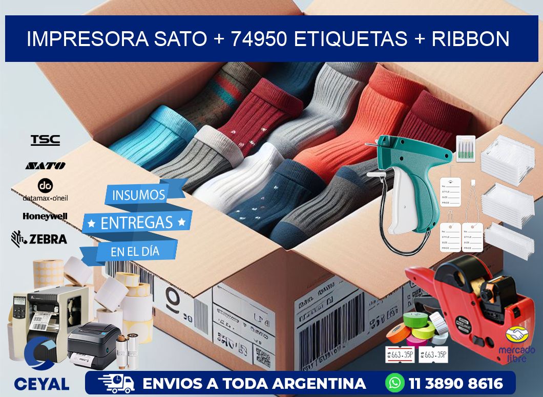 impresora SATO + 74950 etiquetas + ribbon