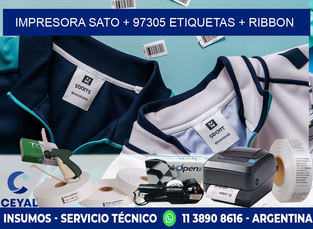 impresora SATO + 97305 etiquetas + ribbon