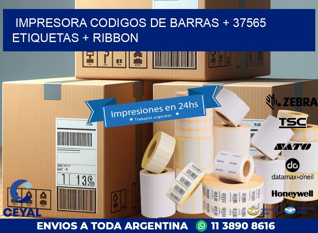impresora codigos de barras + 37565 etiquetas + ribbon
