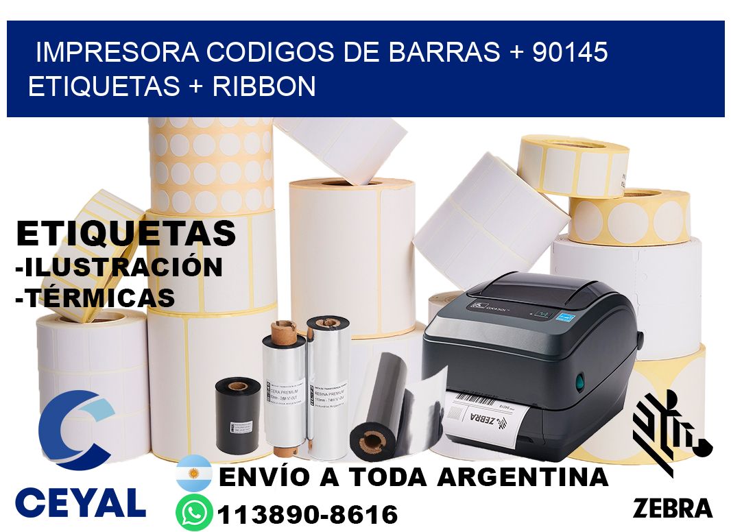 impresora codigos de barras + 90145 etiquetas + ribbon
