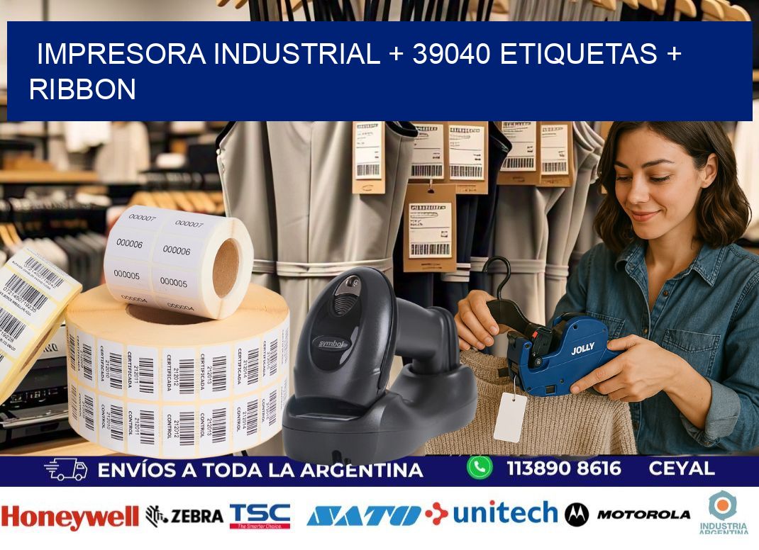 impresora industrial + 39040 etiquetas + ribbon