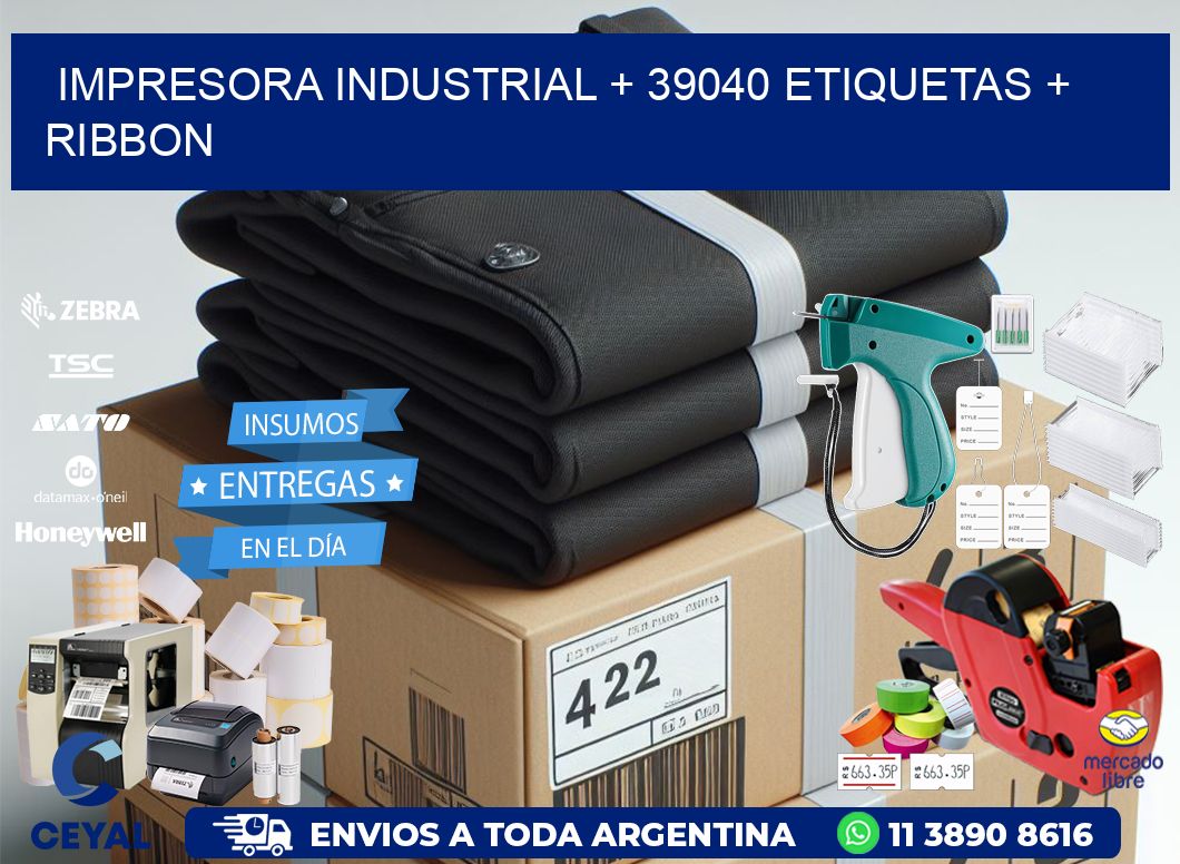 impresora industrial + 39040 etiquetas + ribbon