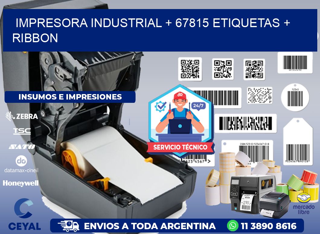 impresora industrial + 67815 etiquetas + ribbon