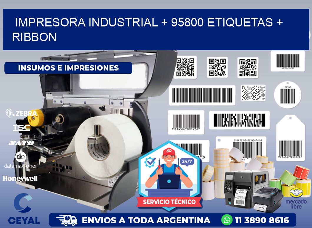 impresora industrial + 95800 etiquetas + ribbon