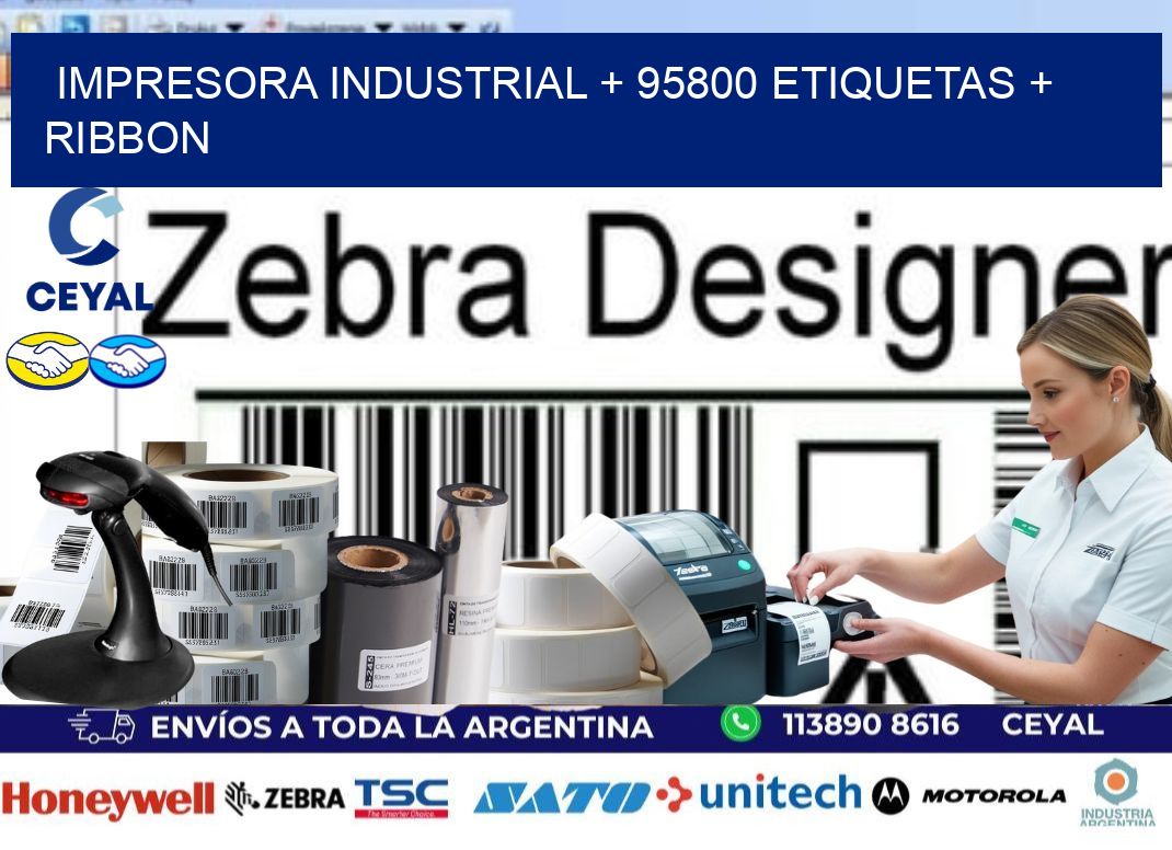 impresora industrial + 95800 etiquetas + ribbon