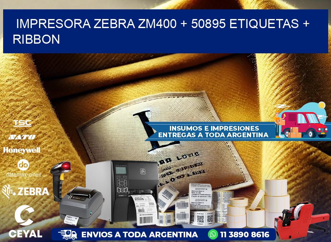 impresora zebra zm400 + 50895 etiquetas + ribbon