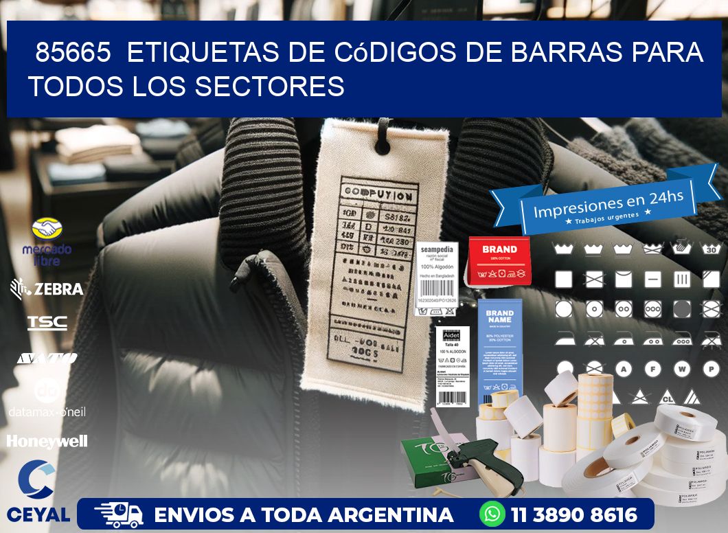 ️85665  Etiquetas de Códigos de Barras para Todos los Sectores