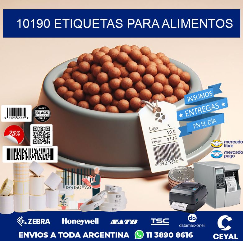 10190 etiquetas para alimentos