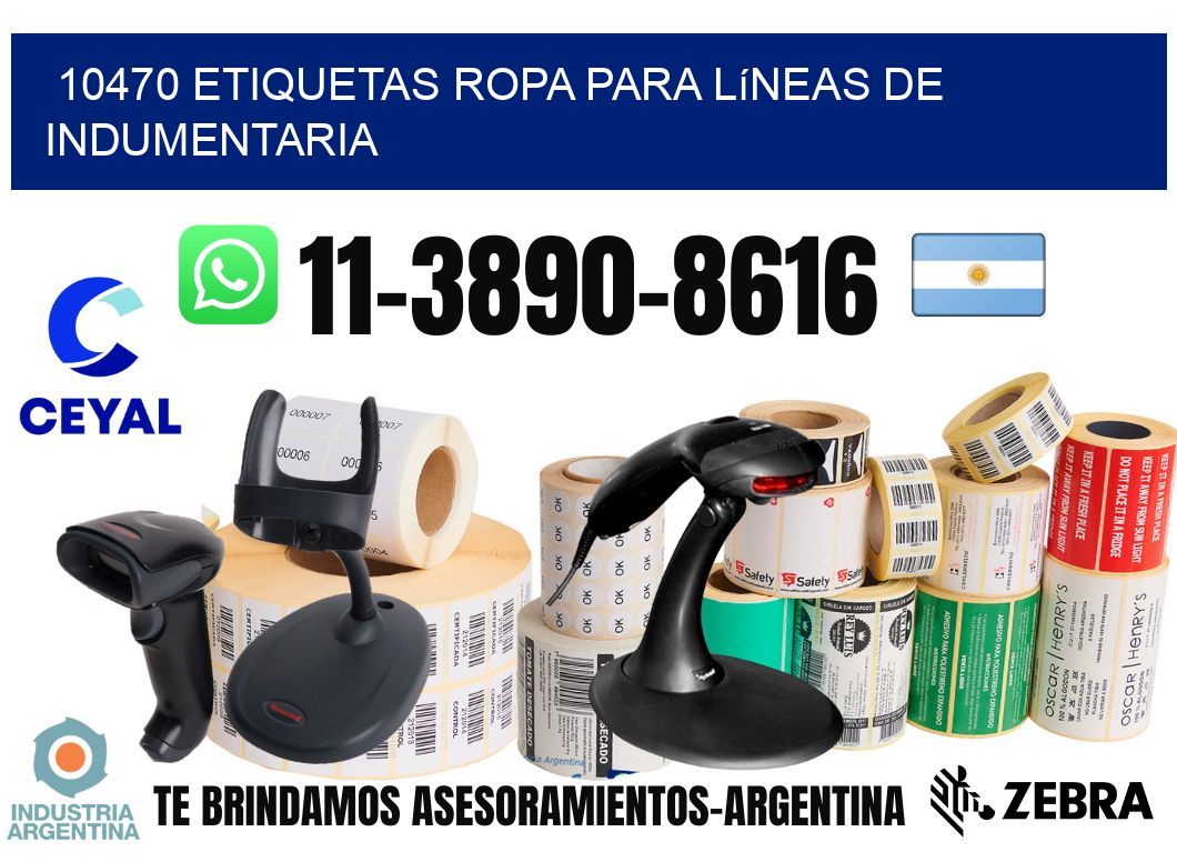 10470 Etiquetas ropa para líneas de indumentaria