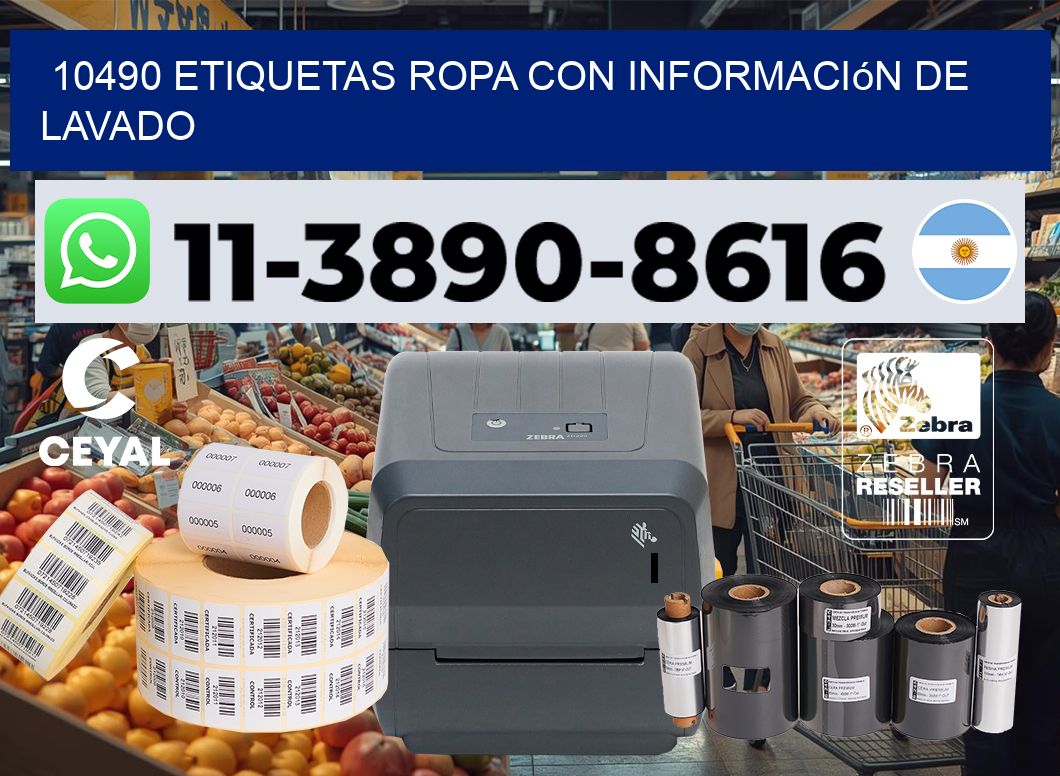 10490 Etiquetas ropa con información de lavado