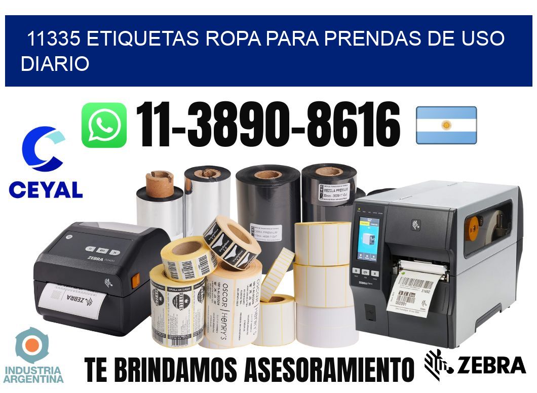 11335 Etiquetas ropa para prendas de uso diario