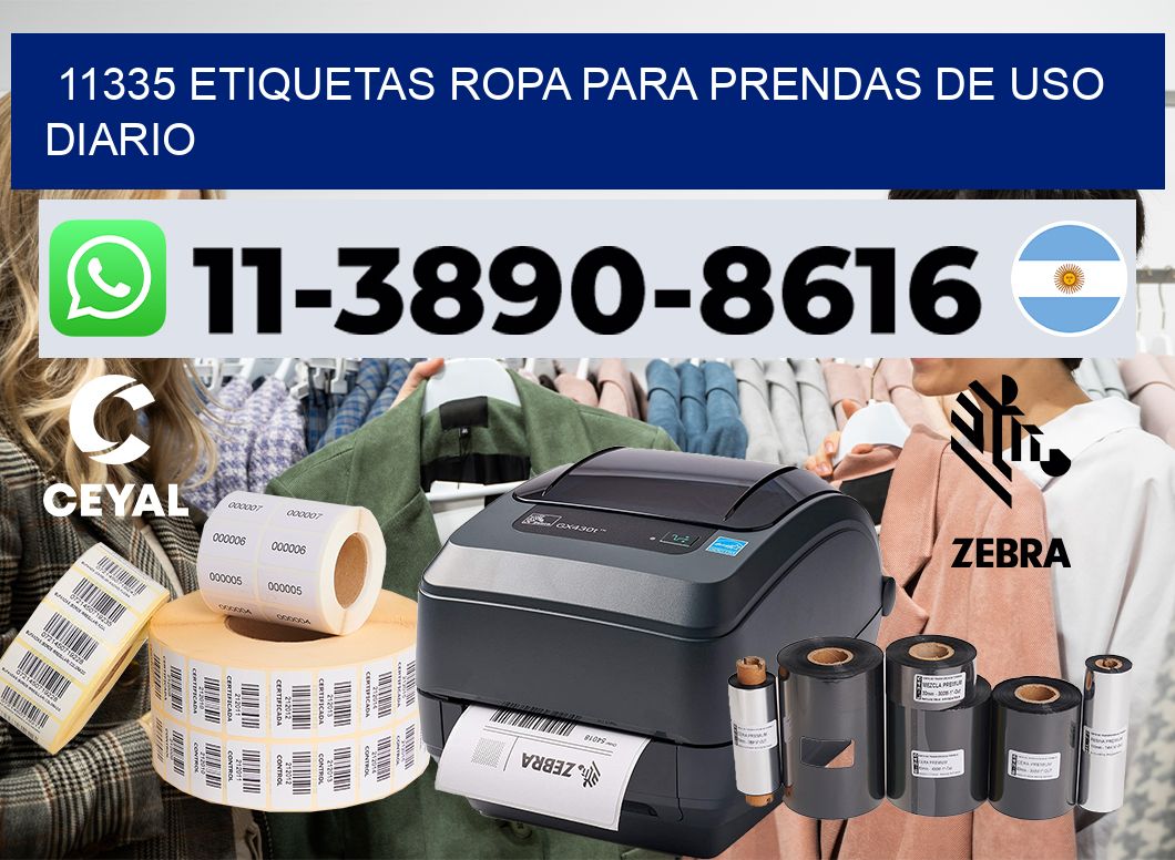 11335 Etiquetas ropa para prendas de uso diario
