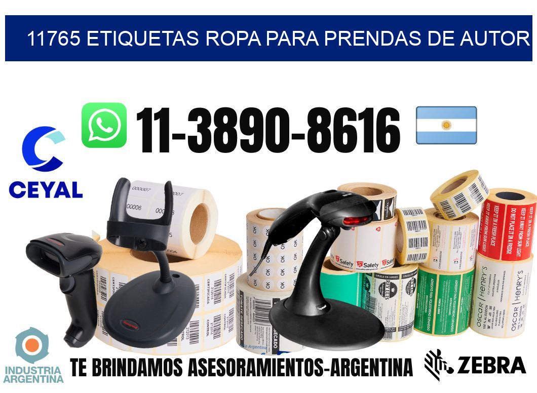 11765 Etiquetas ropa para prendas de autor