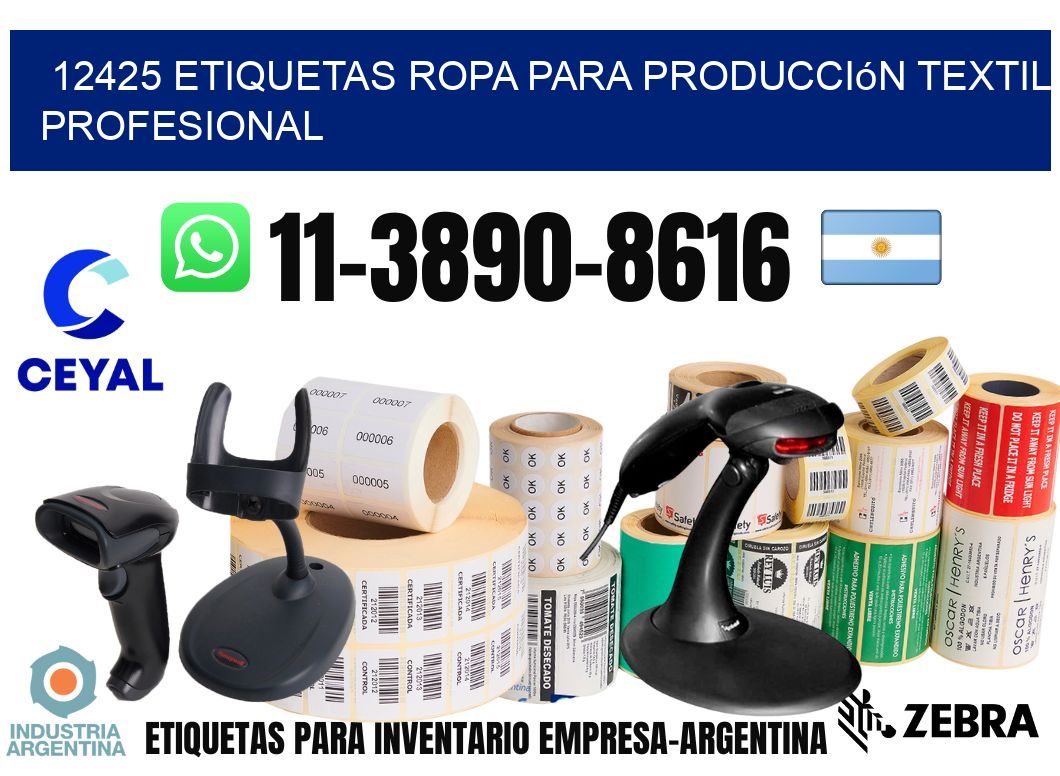 12425 Etiquetas ropa para producción textil profesional