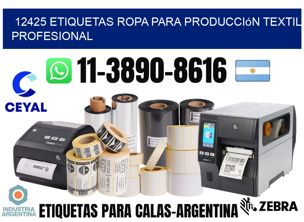 12425 Etiquetas ropa para producción textil profesional