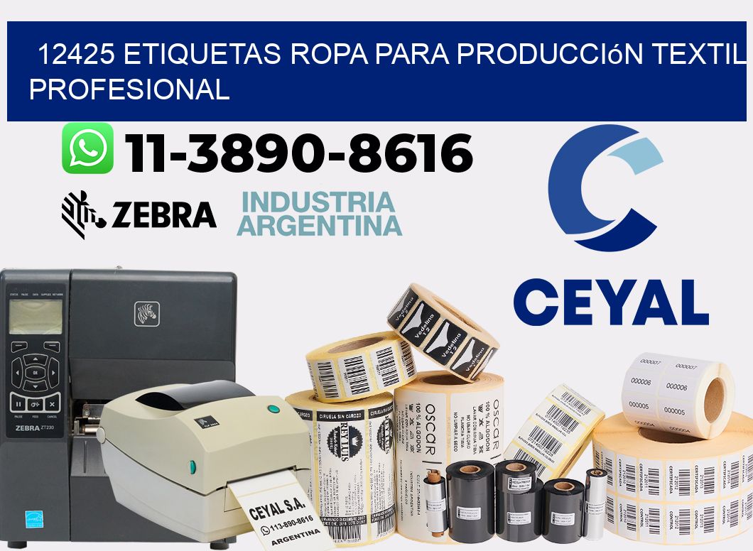 12425 Etiquetas ropa para producción textil profesional