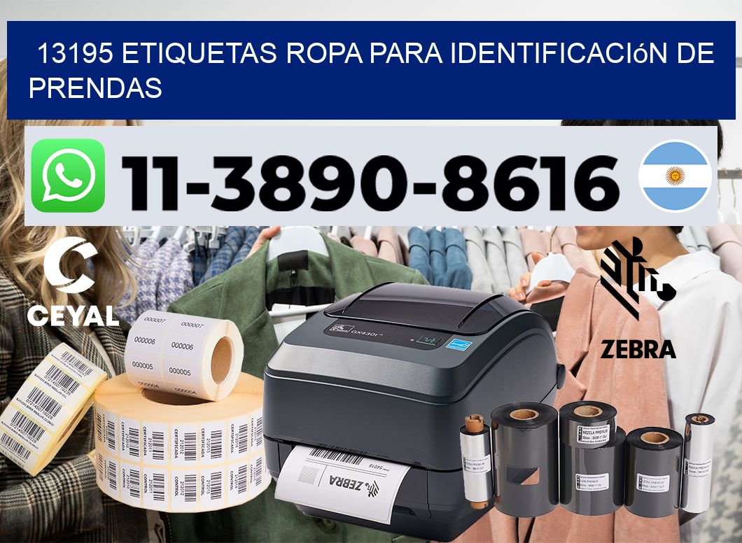 13195 Etiquetas ropa para identificación de prendas
