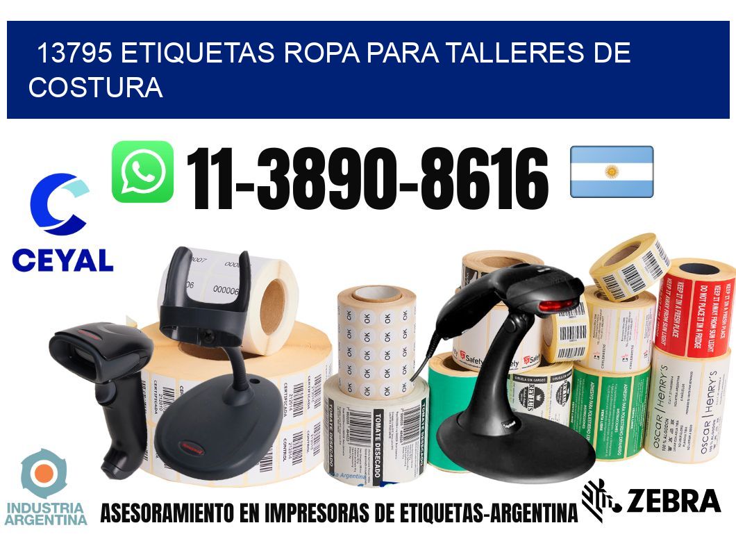 13795 Etiquetas ropa para talleres de costura