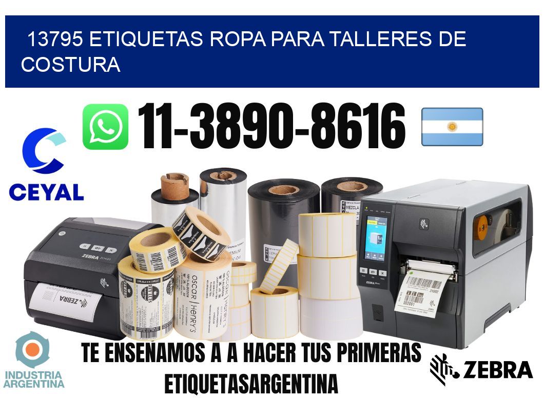 13795 Etiquetas ropa para talleres de costura