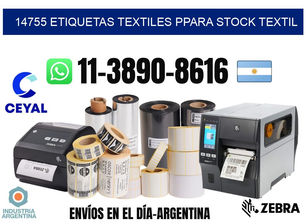14755 Etiquetas textiles ppara stock textil