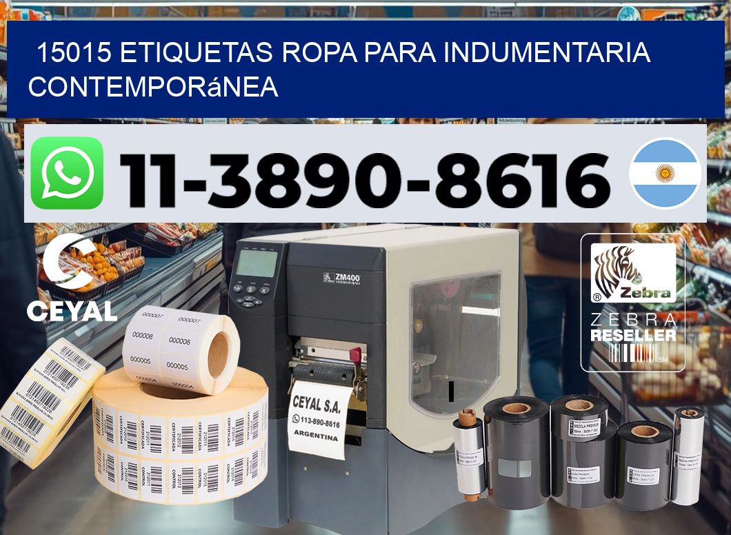 15015 Etiquetas ropa para indumentaria contemporánea