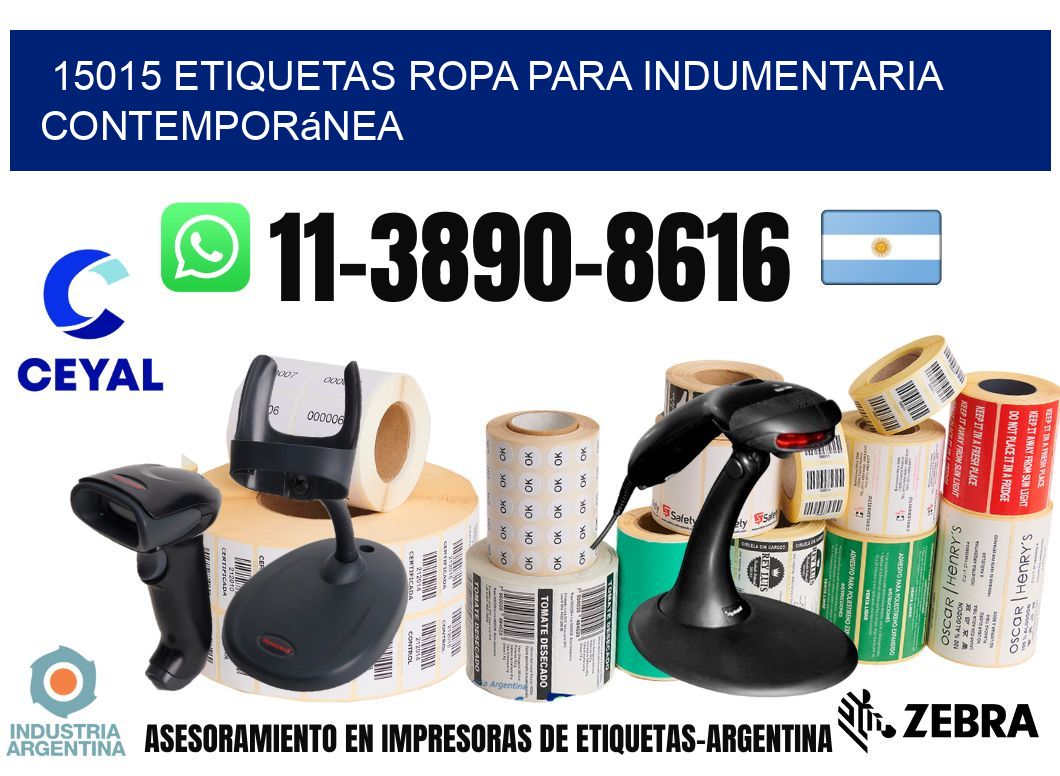 15015 Etiquetas ropa para indumentaria contemporánea