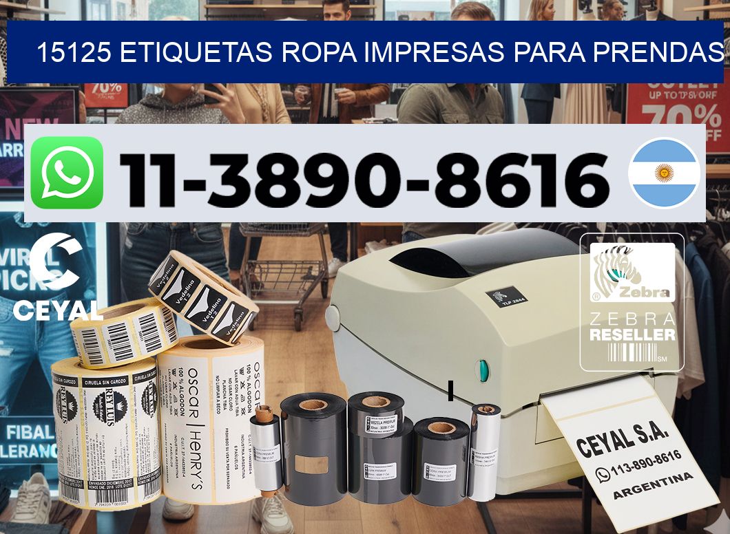 15125 Etiquetas ropa impresas para prendas