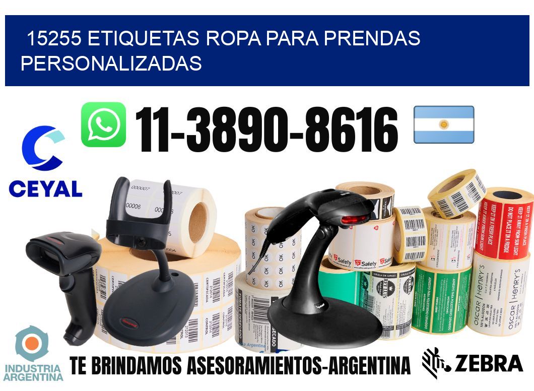 15255 Etiquetas ropa para prendas personalizadas