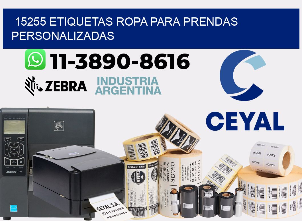 15255 Etiquetas ropa para prendas personalizadas