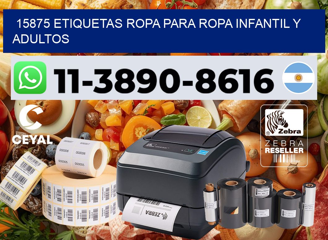 15875 Etiquetas ropa para ropa infantil y adultos